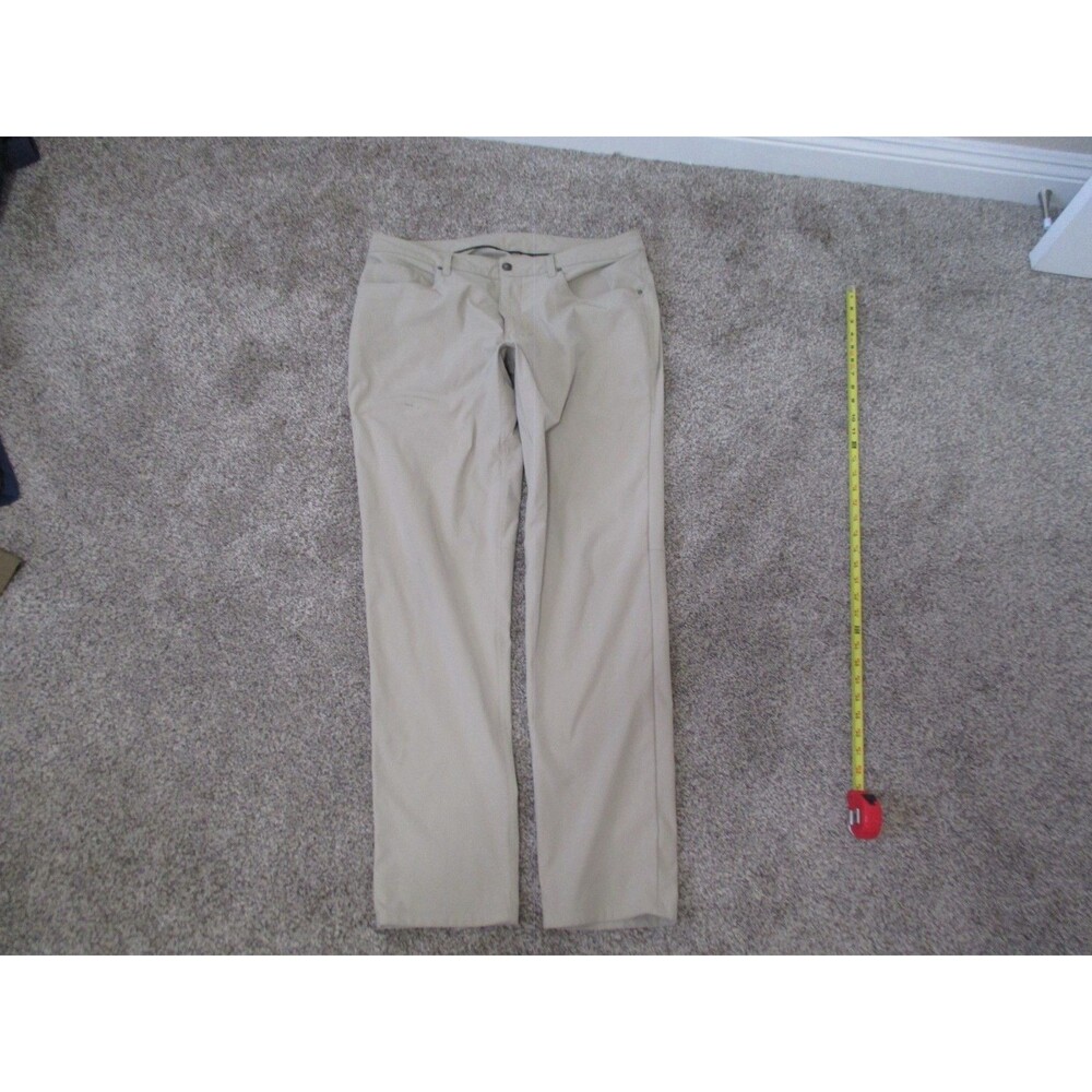 Lululemon ABC Men’s Slim Tapered Stretchy Chino Pants Beige 36x33 5 Pocket